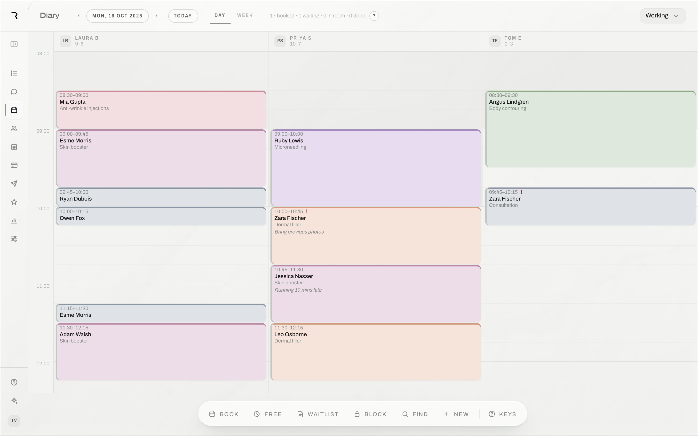 The Sovia diary: a full day across three practitioners